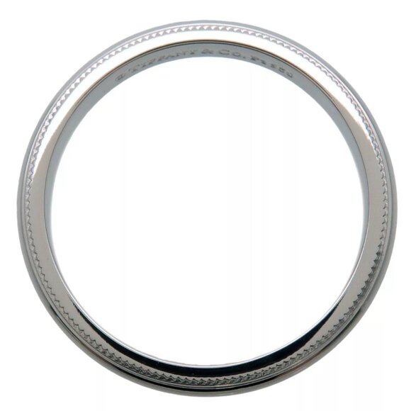 Authentic Tiffany&Co. Milgrain Band Ring PT950 Platinum US7-7.5 EU54.5 Used F/S - Picture 8 of 11